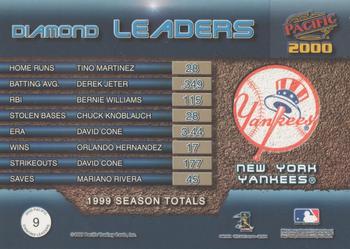 2000 Pacific - Diamond Leaders #9 Orlando Hernandez / Derek Jeter / Mariano Rivera / Bernie Williams Back
