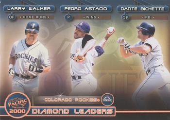 2000 Pacific - Diamond Leaders #19 Pedro Astacio / Dante Bichette / Larry Walker Front