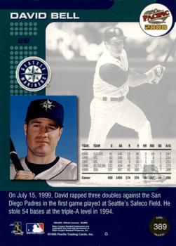 2000 Pacific - Gold #389 David Bell Back