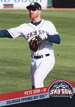 2015 Choice Colorado Springs Sky Sox #20 Pete Orr Front