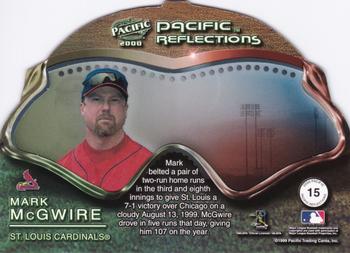 2000 Pacific - Reflections #15 Mark McGwire  Back