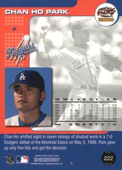 2000 Pacific - Ruby #222 Chan Ho Park  Back
