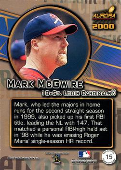 2000 Pacific Aurora - Pennant Fever #15 Mark McGwire  Back