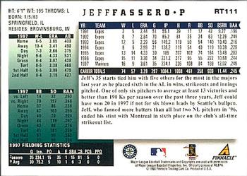 1998 Score Rookie & Traded #RT111 Jeff Fassero Back