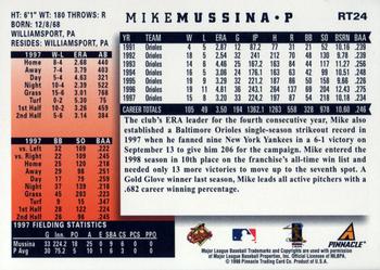 1998 Score Rookie & Traded #RT24 Mike Mussina Back