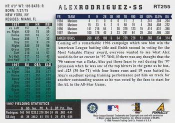 1998 Score Rookie & Traded #RT255 Alex Rodriguez Back
