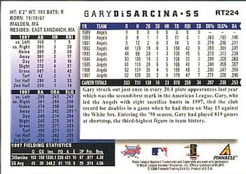 1998 Score Rookie & Traded #RT224 Gary DiSarcina Back