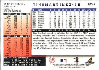 1998 Score Rookie & Traded #RT41 Tino Martinez Back