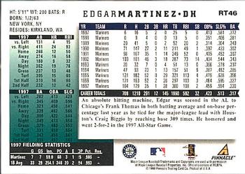 1998 Score Rookie & Traded #RT46 Edgar Martinez Back