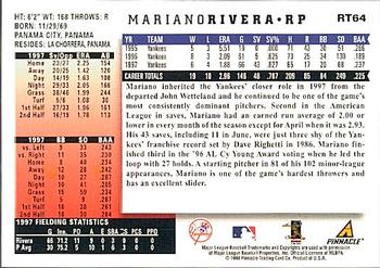 1998 Score Rookie & Traded #RT64 Mariano Rivera Back