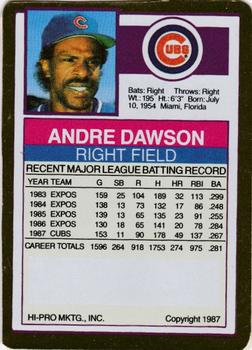 1988 Action Packed Test Issue #NNO Andre Dawson Back