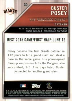2015 Bowman's Best - Atomic Refractor #30 Buster Posey Back
