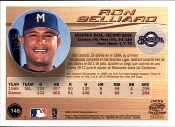 2000 Pacific Crown Collection - Premiere Date #148 Ron Belliard Back