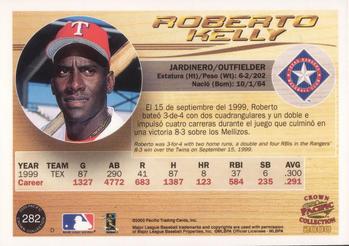 2000 Pacific Crown Collection - Premiere Date #282 Roberto Kelly  Back