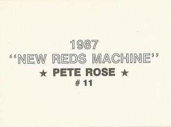 1987 New Reds Machine (unlicensed) #11 Pete Rose Back
