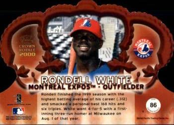 2000 Pacific Crown Royale - Platinum Blue #86 Rondell White  Back