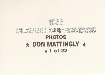 1988 Classic Superstars Photos (unlicensed) #1 Don Mattingly Back