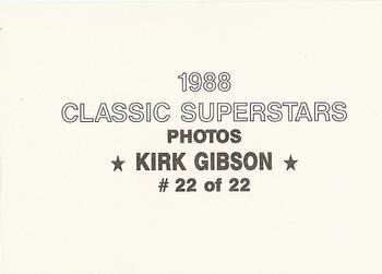 1988 Classic Superstars Photos (unlicensed) #22 Kirk Gibson Back