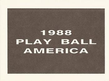 1988 Play Ball America (unlicensed) #NNO George Brett Back