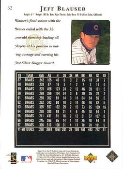 1998 SP Authentic #62 Jeff Blauser Back
