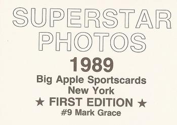 1989 Big Apple Sportscards Superstar Photos (unlicensed) #9 Mark Grace Back