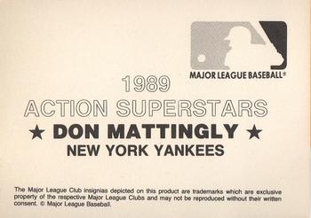 1989 Action Superstars MLB Logo Test (unlicensed) #NNO Don Mattingly Back