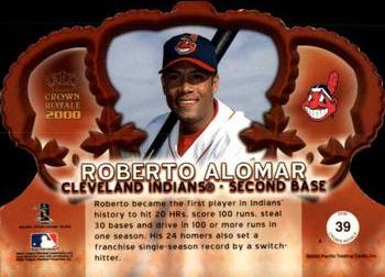 2000 Pacific Crown Royale - Red #39 Roberto Alomar  Back