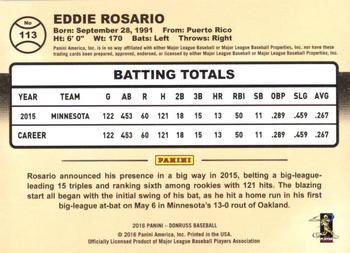 2016 Donruss #113 Eddie Rosario Back