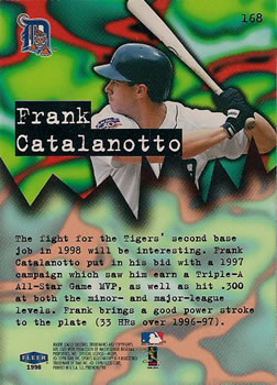 1998 Sports Illustrated #168 Frank Catalanotto Back