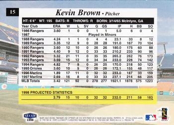 1998 Sports Illustrated #15 Kevin Brown Back