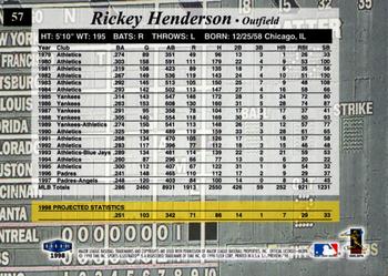 1998 Sports Illustrated #57 Rickey Henderson Back