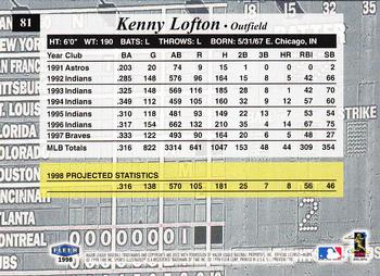 1998 Sports Illustrated #81 Kenny Lofton Back