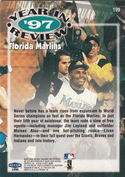 1998 Sports Illustrated #199 Florida Marlins Celebration Back