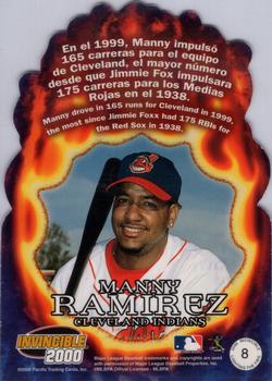 2000 Pacific Invincible - Lighting the Fire #8 Manny Ramirez  Back