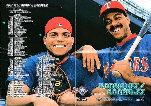 1998 Sports Illustrated - Opening Day Mini-Posters #29 OD Juan Gonzalez / Ivan Rodriguez Front