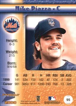 2000 Pacific Prism - Woodgrain Silver #95 Mike Piazza  Back