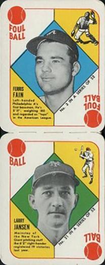 1951 Topps Red Backs - Topps Red Backs Panels #3-21 Ferris Fain / Larry Jansen Front