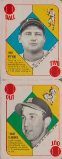1951 Topps Red Backs - Topps Red Backs Panels #8-47 Early Wynn / Tommy Glaviano Front