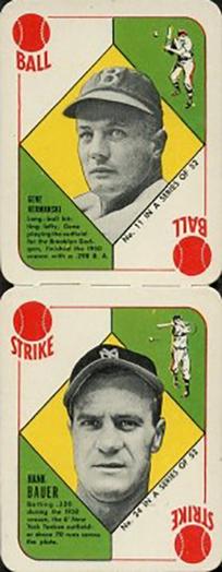 1951 Topps Red Backs - Topps Red Backs Panels #11-24 Gene Hermanski / Hank Bauer Front