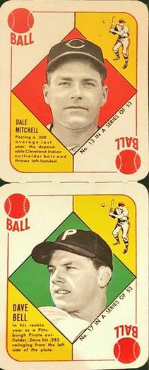 1951 Topps Red Backs - Topps Red Backs Panels #13-17 Dale Mitchell / Dave Bell Front