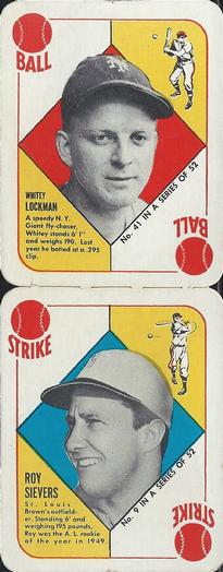 1951 Topps Red Backs - Topps Red Backs Panels #41-9 Whitey Lockman / Roy Sievers Front