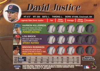 1998 Sports Illustrated Then and Now #98 David Justice Back