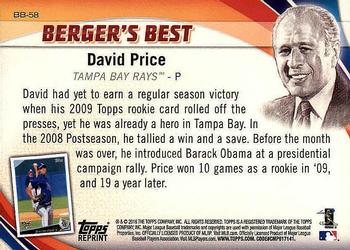 2016 Topps - Berger's Best (Series 1) #BB-58 David Price Back