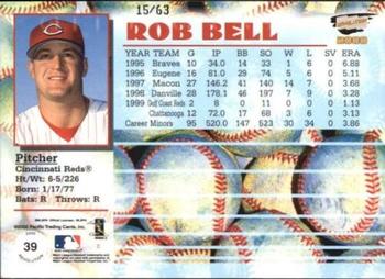 2000 Pacific Revolution - Red #39 Rob Bell  Back