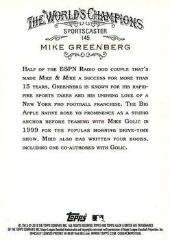 2016 Topps Allen & Ginter #145 Mike Greenberg Back