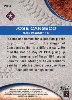 2016 Topps - Pressed Into Service #PIS-3 Jose Canseco Back