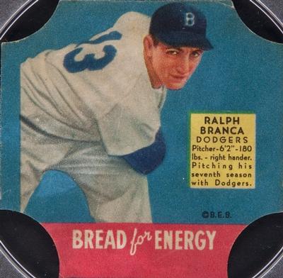 1951 Fischer's Bread for Energy #NNO Ralph Branca Front