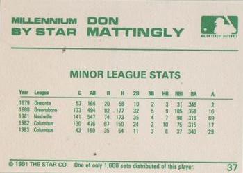 1991 Star Millennium #37 Don Mattingly Back