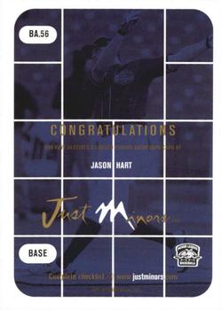 2001 Just Stuff Autographs #BA.56 Jason Hart Back