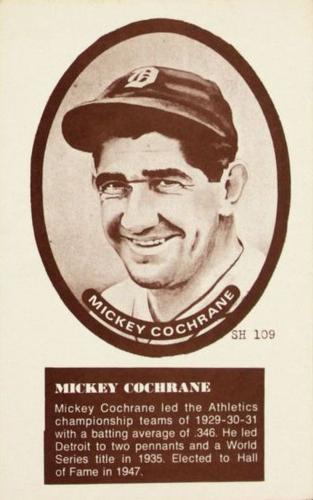 1975 Sport Hobbyist #SH109 Mickey Cochrane Front